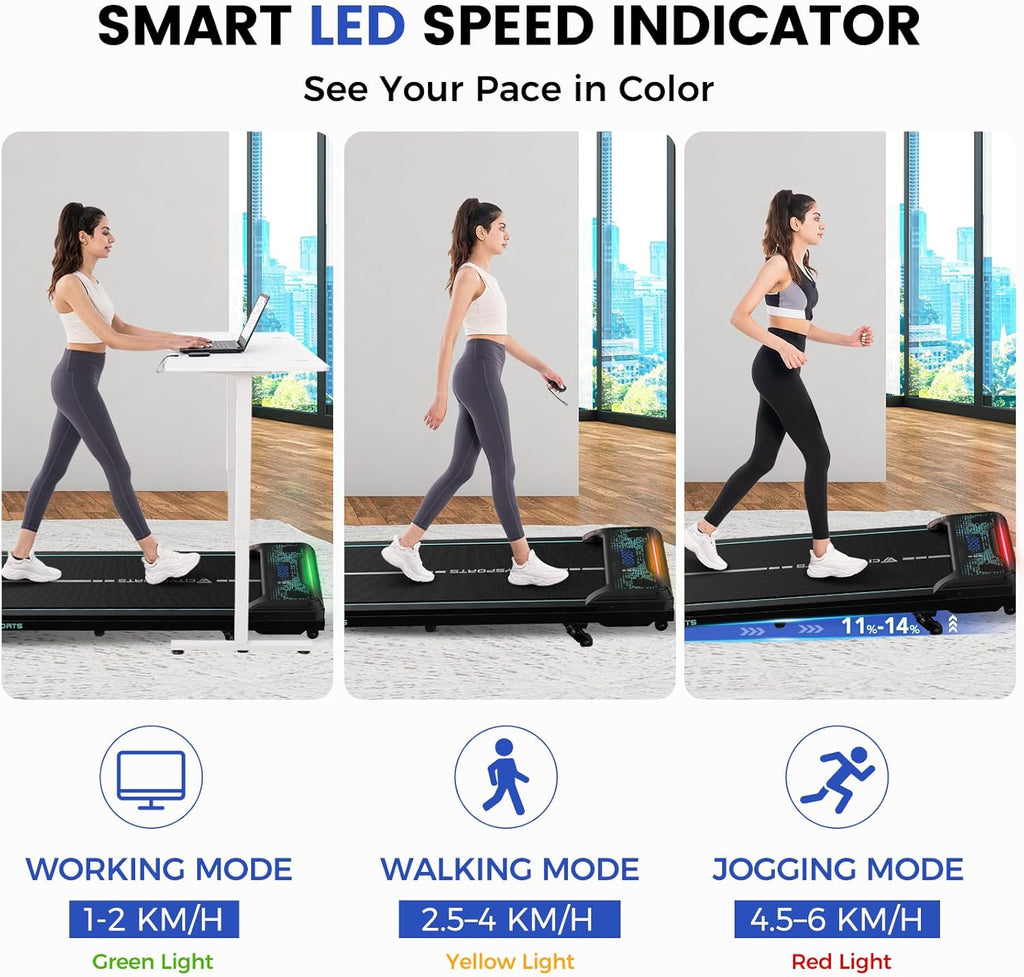Tapis de Course Électrique Inclinable 11–14%, Écran LED, avec Télécommande