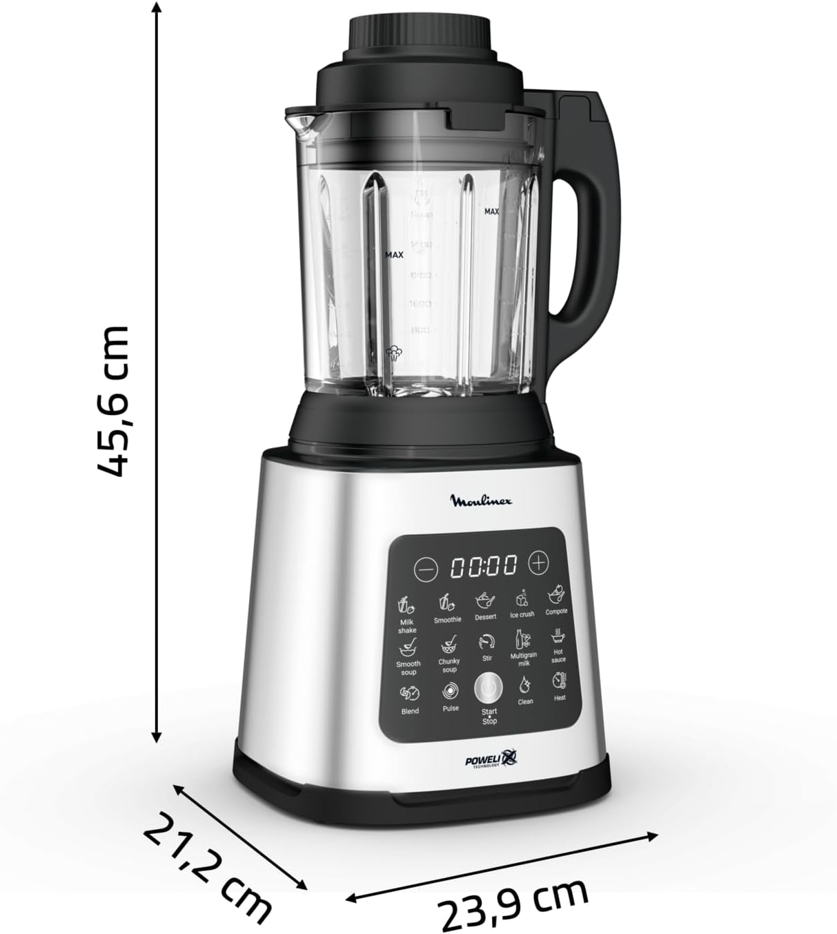 Blender chauffant, 1400 W, 10 programmes automatiques, Panier vapeur, Perfectmix Cook LM83SD10