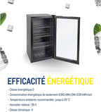 Professional Réfrigérateur à boissons GPC1088, métal/verre, 88 L, réfrigération statique