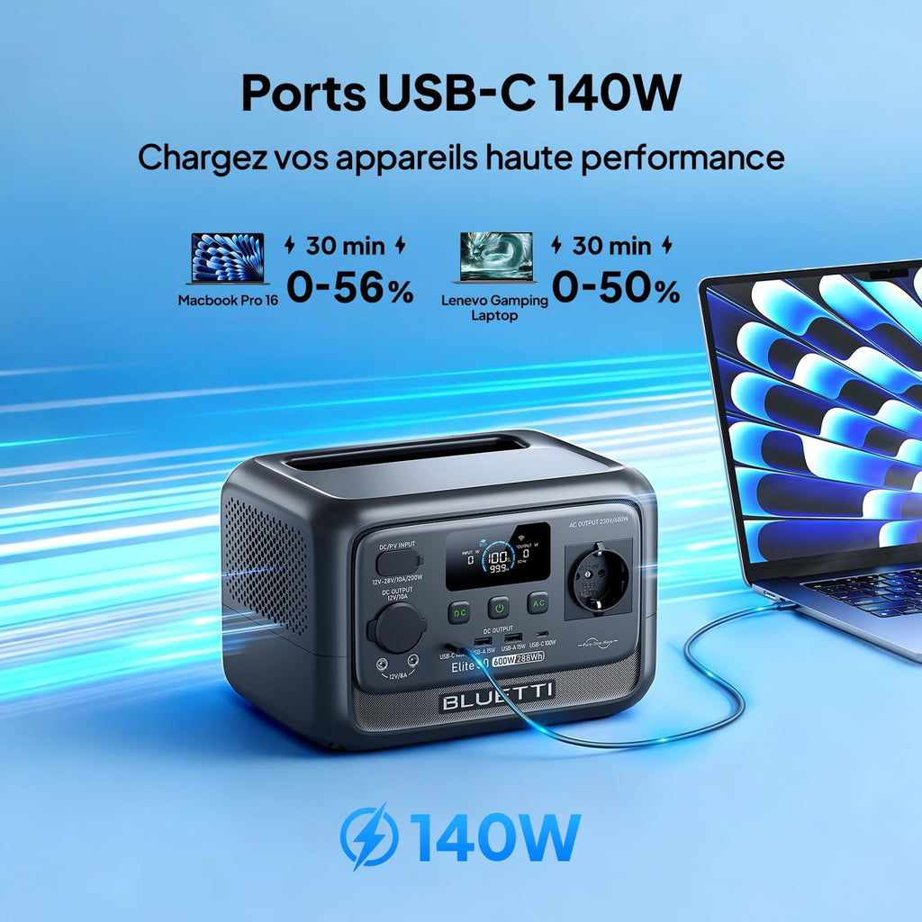 Elite 30 V2 Générateur Électrique Portable, 288Wh, 600W (Puissance de Surcharge 1500W)