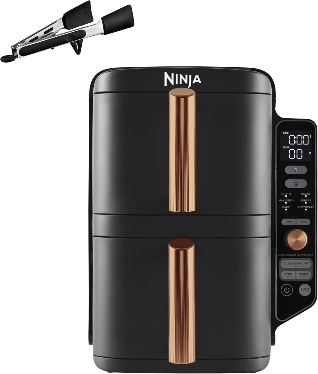 Double Stack XL Air Fryer 2 Compartiments Verticale, 4 Niveaux de Cuisson, Capacité de 9,5L