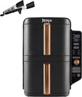 Double Stack XL Air Fryer 2 Compartiments Verticale, 4 Niveaux de Cuisson, Capacité de 9,5L