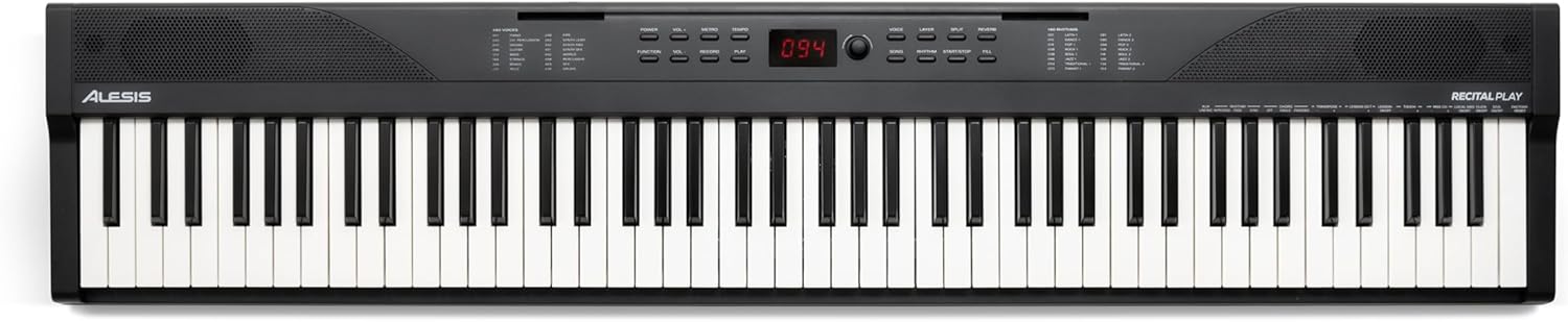 Piano Numérique 88 Touches avec 480 Sons, Haut-Parleurs, Sac de Transport, Support, Casque