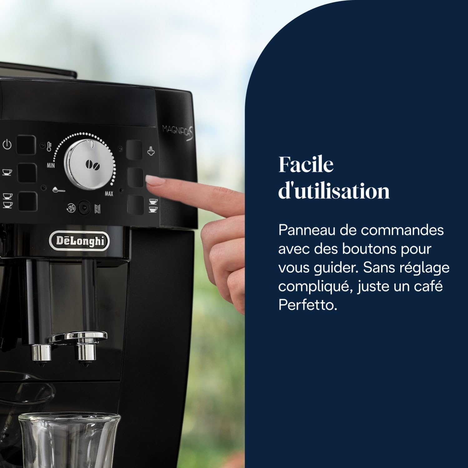 Magnifica S - Perfetto Machine à Café Automatique avec Mousseur à Lait Manuel, ECAM11.112.B