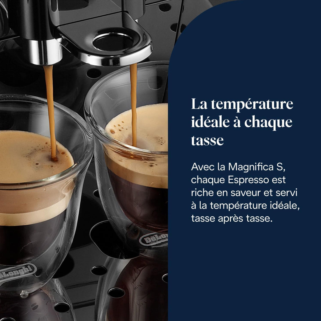 Magnifica S - Perfetto Machine à Café Automatique avec Mousseur à Lait Manuel, ECAM11.112.B