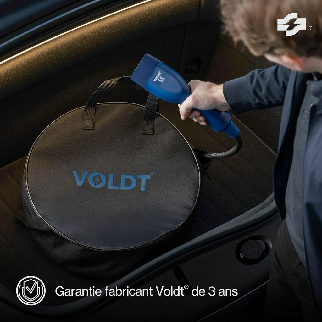 Chargeur réglable pour véhicules électriques avec affichage numérique contrôlable, câble de charge Schuko Type 2, 3,7 kW