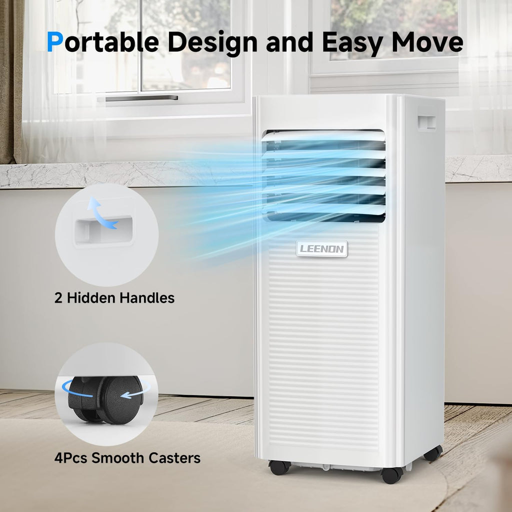 Climatiseur Mobile 9000 BTU, 4 en 1 avec Déshumidificateur et Mode Sommeil, Kit Fenêtre Fourni