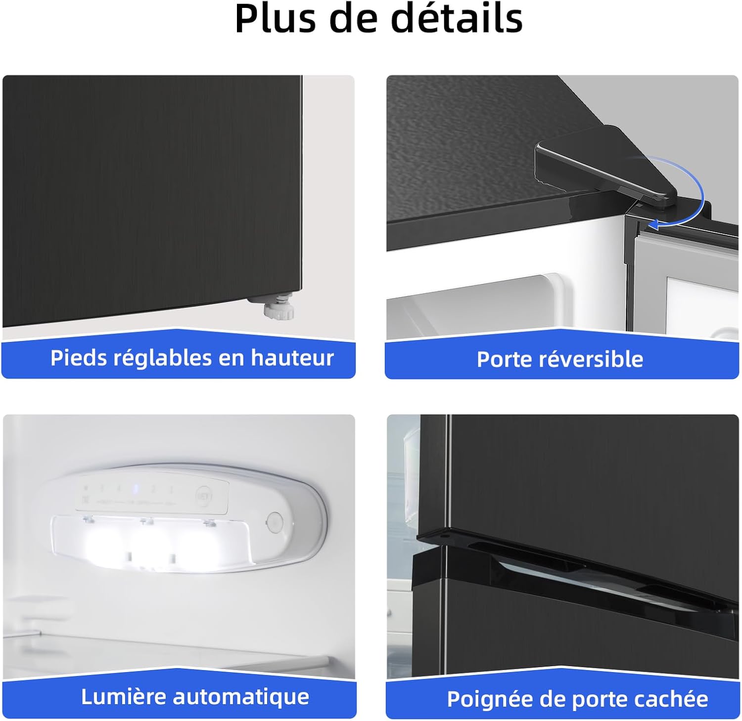 CBM159LEBD Réfrigérateur congélateur bas157 litres, Low Frost, Faible bruit