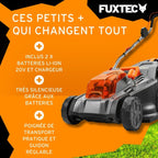 Tondeuse à Gazon sans Fil 40V (2x20V) E2RM43 Set Batteries et Chargeur - Hauteur De Coupe Variable
