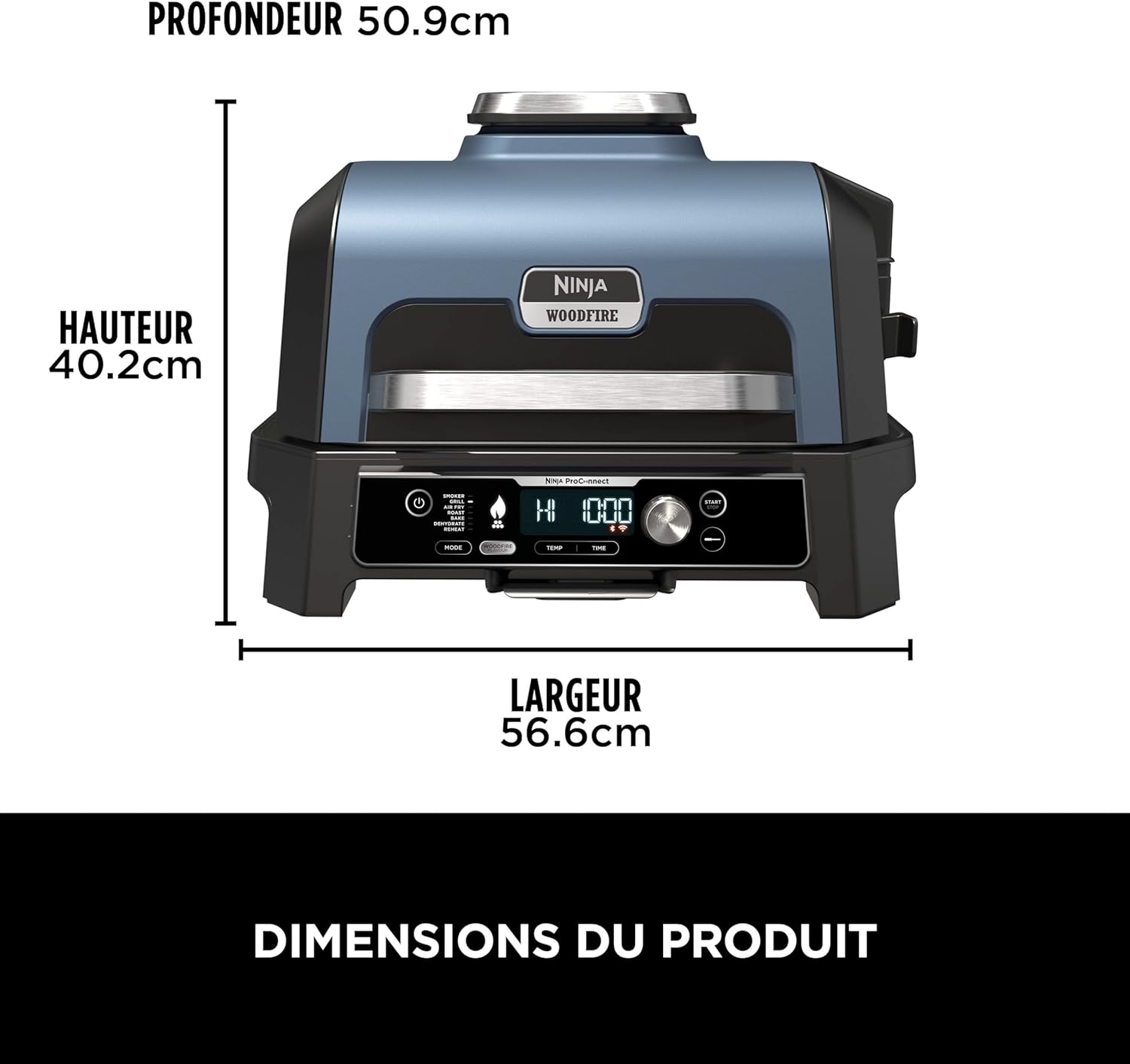 Woodfire Pro Connect XL Barbecue Électrique & Fumoir avec Contrôle d'Application, 7-en-1, OG901EUAMZ