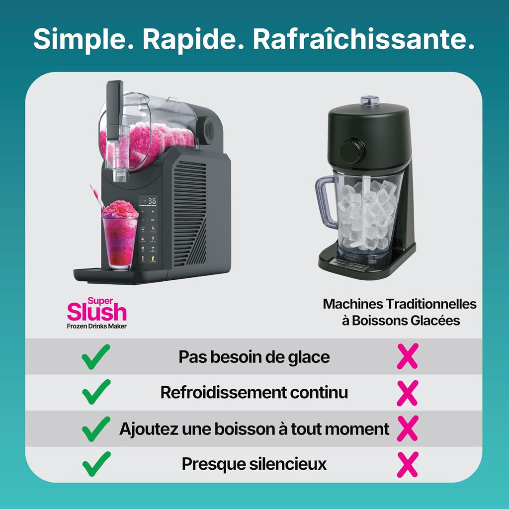 SuperSlush Machine a Granita, 7-in-1 Slush Machine, Capacité 2L, 7 Programmes Prédéfinis, SLFR1BK