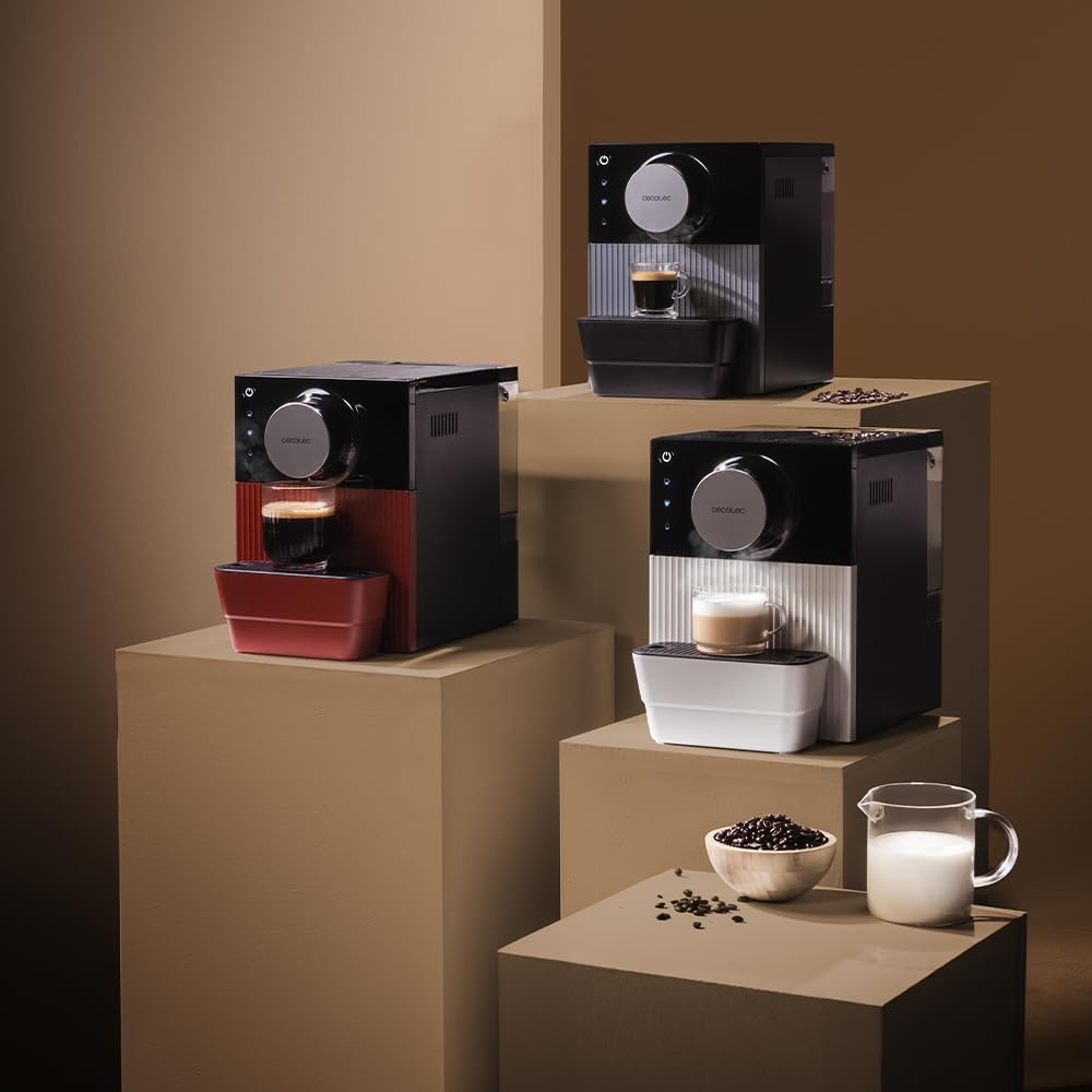 Machine à Café Superautomatique Compacte Cremmaet Cube, 1350W, 5 Niveaux de Mouture, Contrôle Tactile