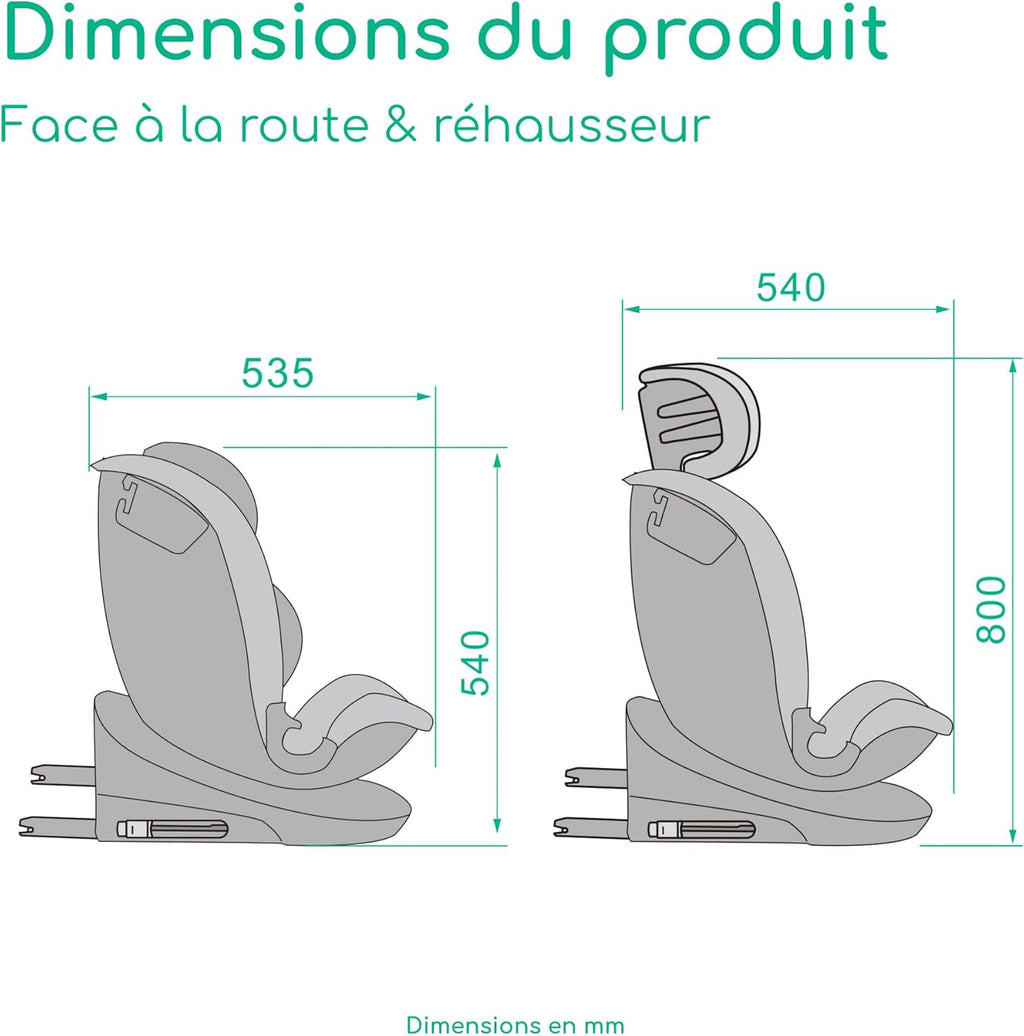 RevolveFix 360 i-Size, Siège Auto Pivotant 360, Siège Auto ISOFIX, Top Tether, 6 Positions Inclinaison
