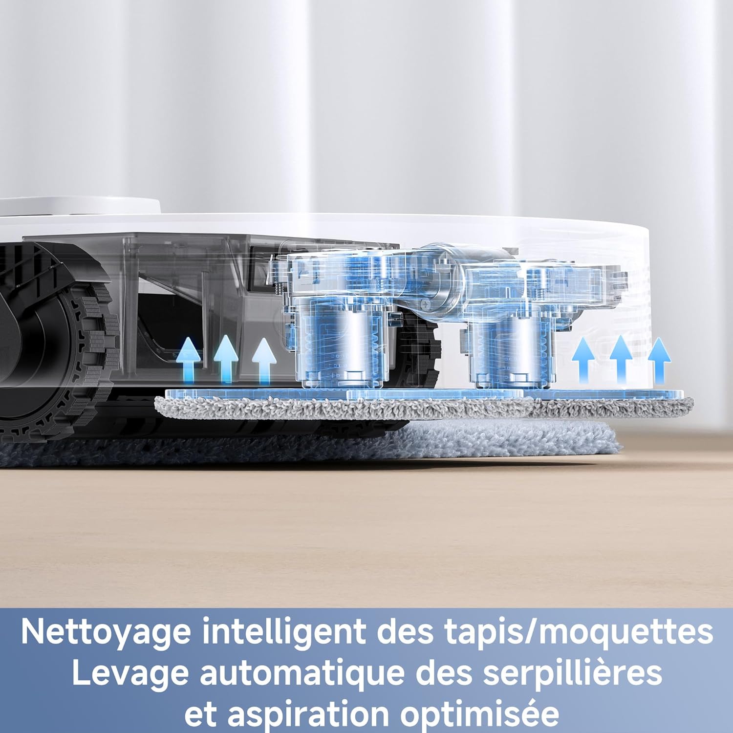 Robot aspirateur et Laveur à vidage Auto E40 Ultra avec Aspiration de 19 000 Pa, Brosse latérale Anti-nœuds
