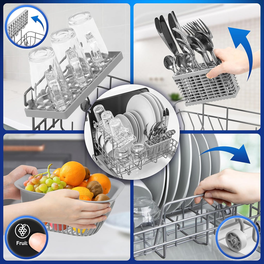 DW5 BK Lave-vaisselle de table 950W lave vaisselle posable, 7 programmes de lavage, séchage efficace