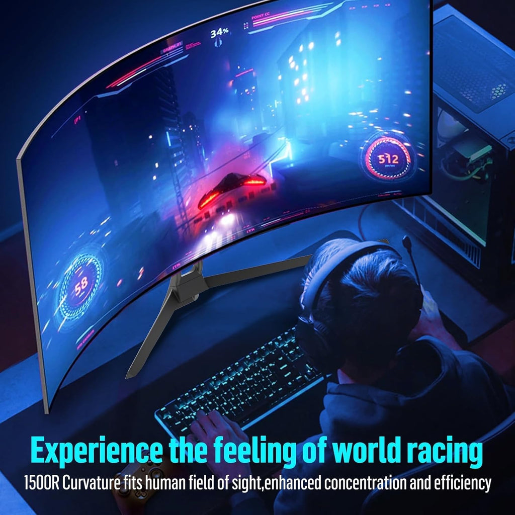 Écran PC Incurvé 34 Pouces, Moniteur Gaming 1500R 165Hz, Ecran PC UHD 4K 3840x2160