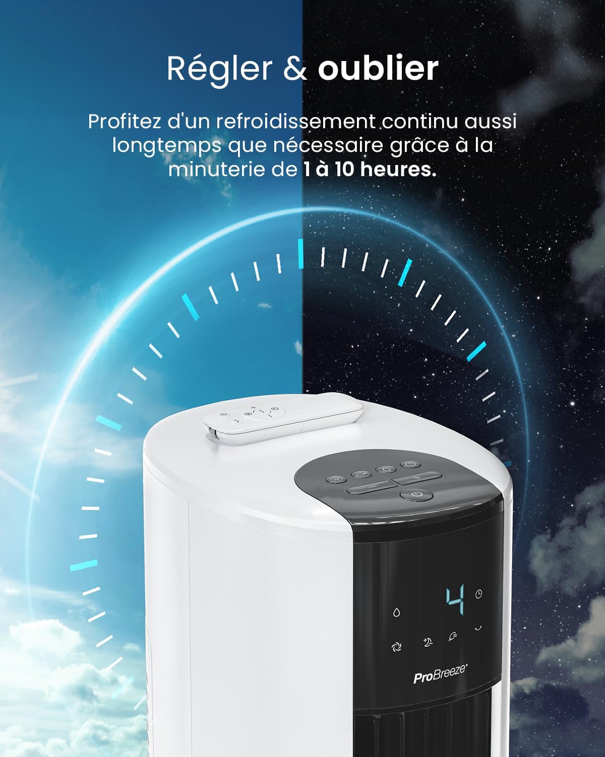 OmniAir Rafraichisseur d’Air 7L 3en1, 7 Vitesses, 3 Modes, Oscillant, Silencieux, Sans Conduit