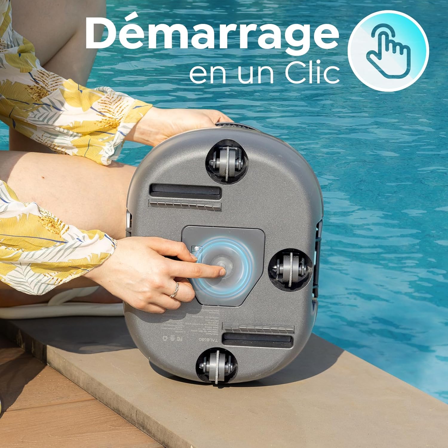 Pleco S1 Robot Piscine sans Fil, 80 Min d'Autonomie, Double Moteur Aspirateur Piscine Hors Sol