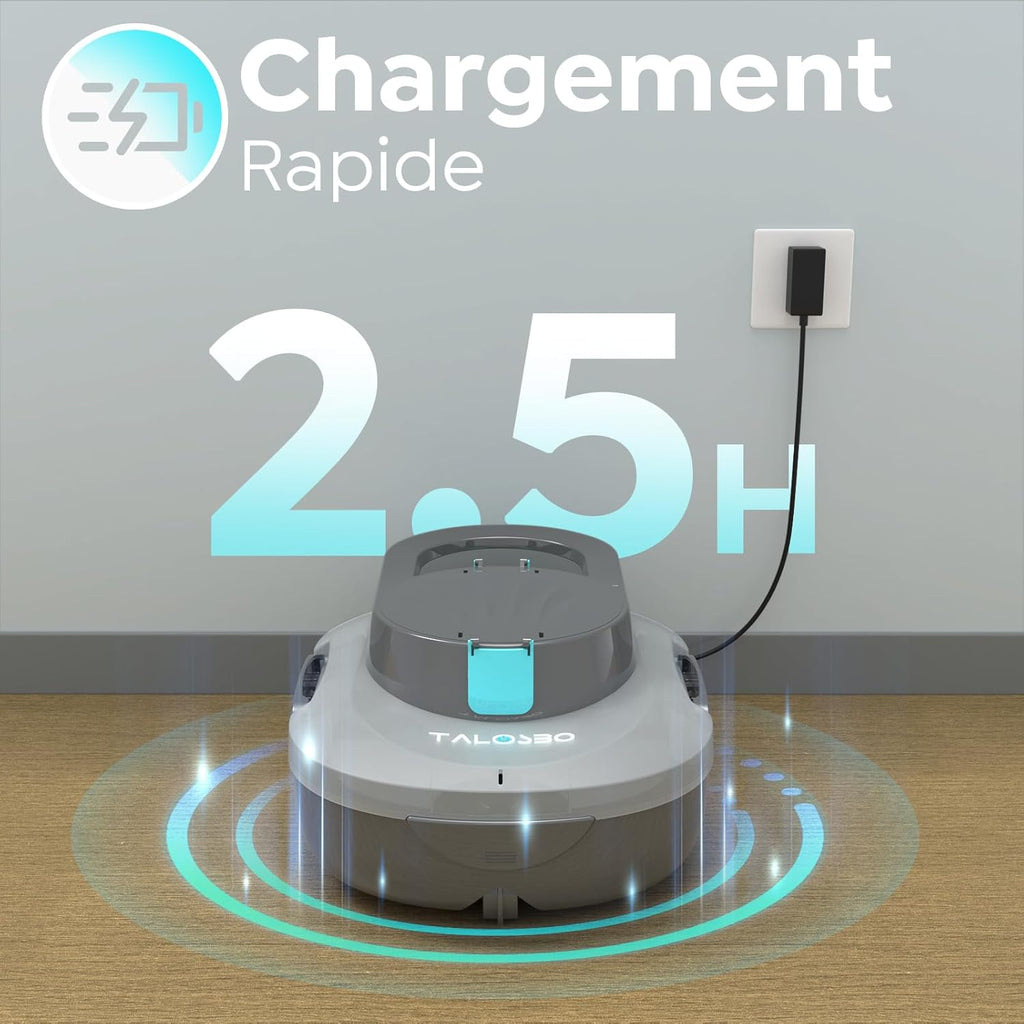 Pleco S1 Robot Piscine sans Fil, 80 Min d'Autonomie, Double Moteur Aspirateur Piscine Hors Sol