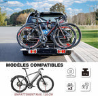 Porte-vélos électrique CXWXC avec crochet de remorquage et feu arrière