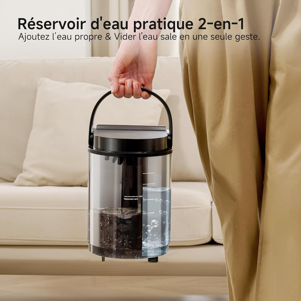 B400 Vapeur et Chauffage Shampouineuse Canapé Professionnel，Aspiration Puissante 18Kpa avec 4 Accessoires