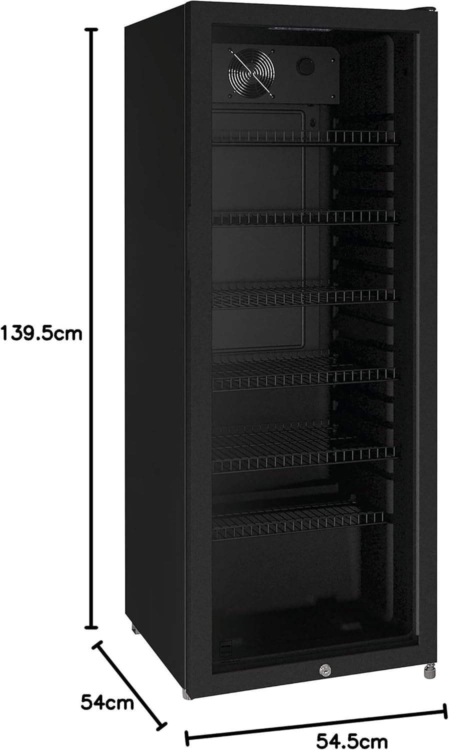 Professional Réfrigérateur à Boissons GSC4240B, Métal/Verre, 237 L, Refroidissement Statique, avec Serrure