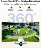 4K Camera Surveillance WiFi Exterieure, 2,4/5Ghz Wi-FI 6, Détection Intelligent
