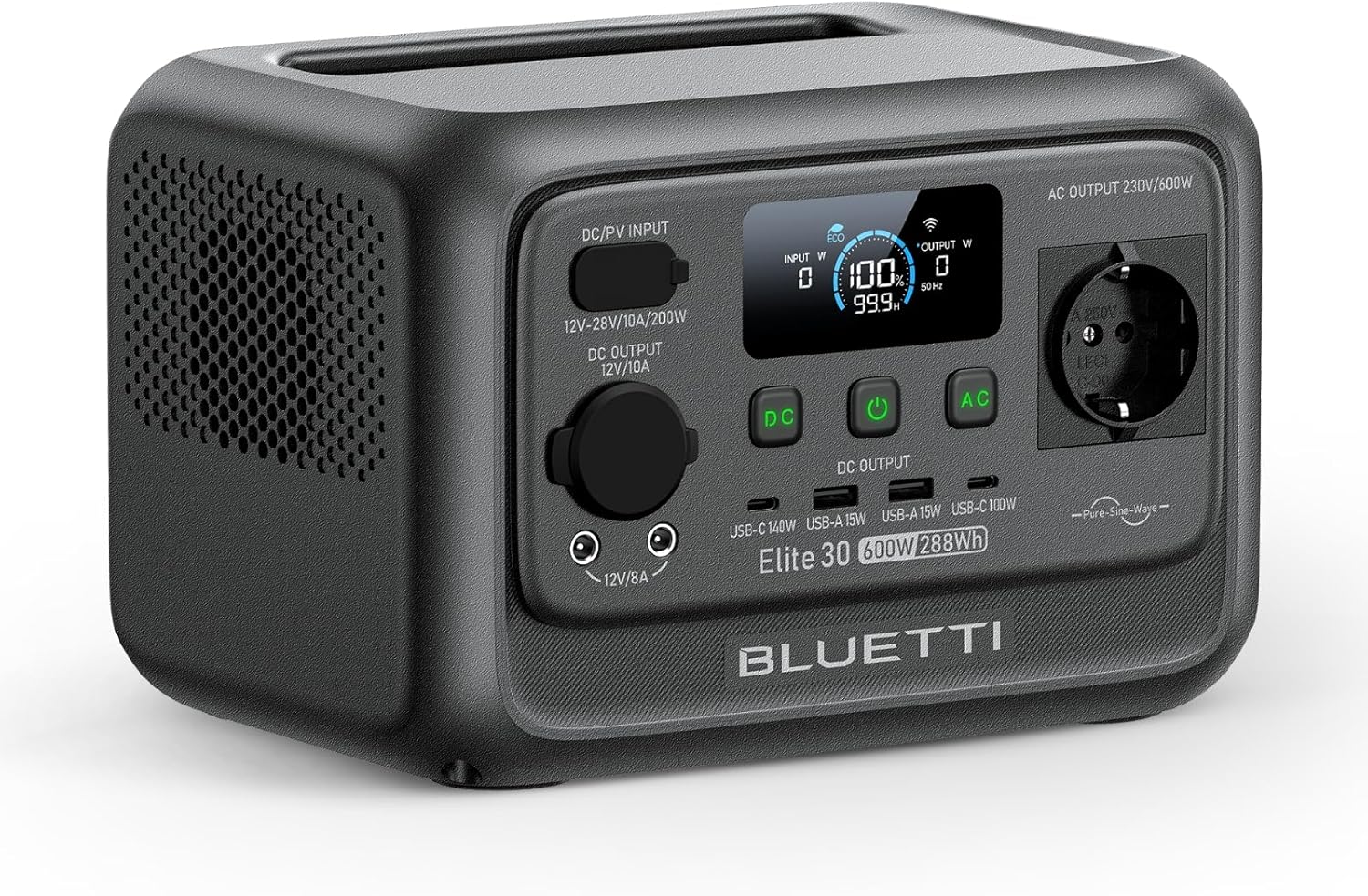 Elite 30 V2 Générateur Électrique Portable, 288Wh, 600W (Puissance de Surcharge 1500W)