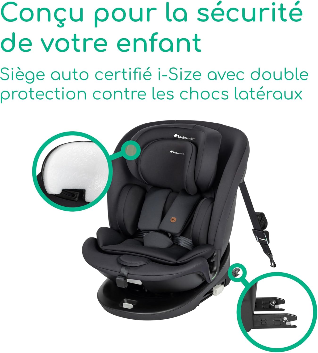 RevolveFix 360 i-Size, Siège Auto Pivotant 360, Siège Auto ISOFIX, Top Tether, 6 Positions Inclinaison