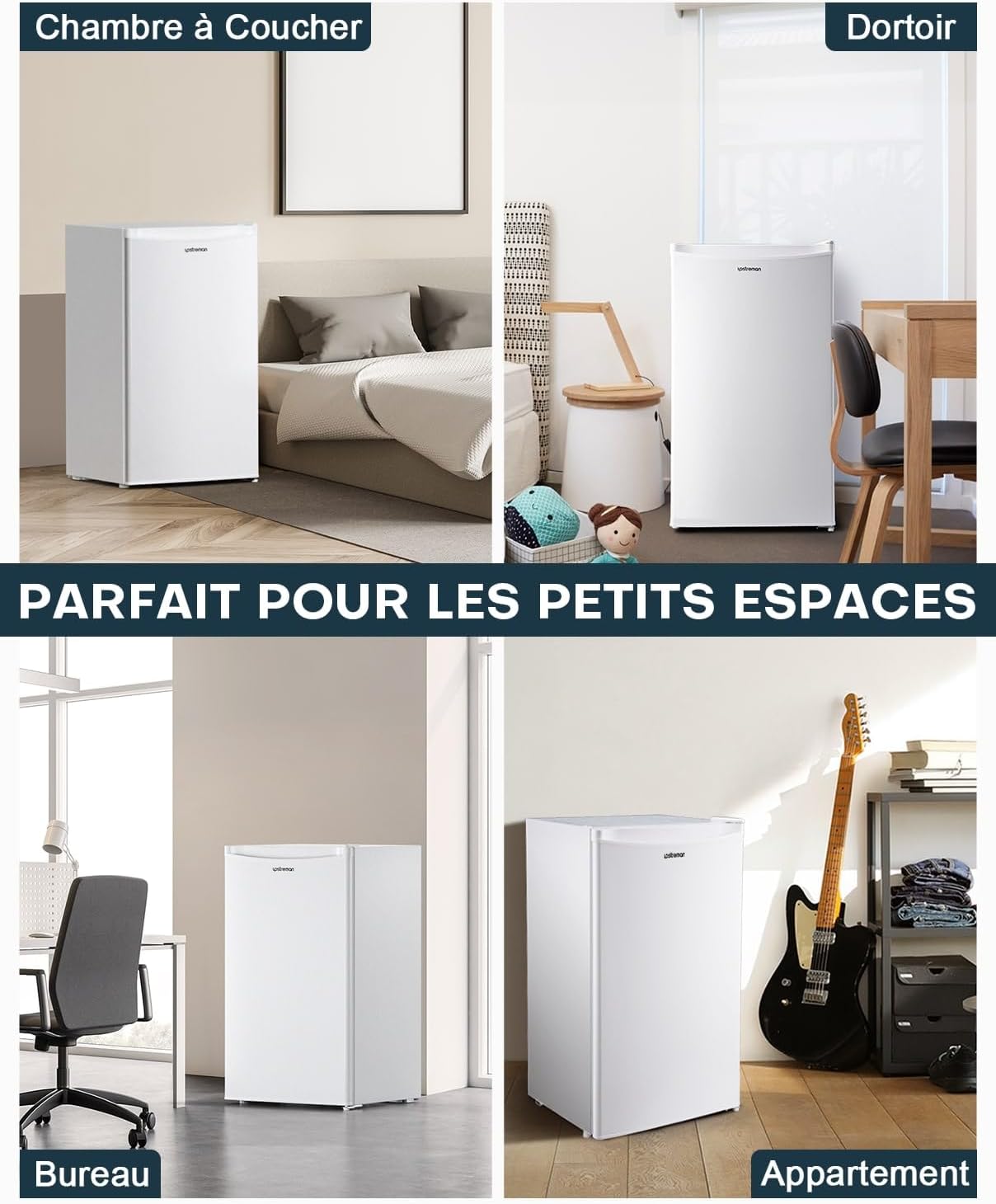 Petit Frigo BR321 avec Congélateur de 91L, Bac à Légumes, Thermostat Réglable