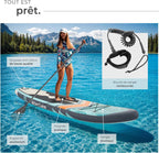Planche de Stand-up Paddle Gonflable Adulte 2-en-1, Siege Paddle détachable, Pompe, 3 Ailerons