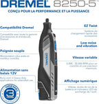 8250 Outil rotatif sans fil 12 V 5 000-30 000 tr/min Kit d'outils multifonctions sans balais avec boîte Dremel