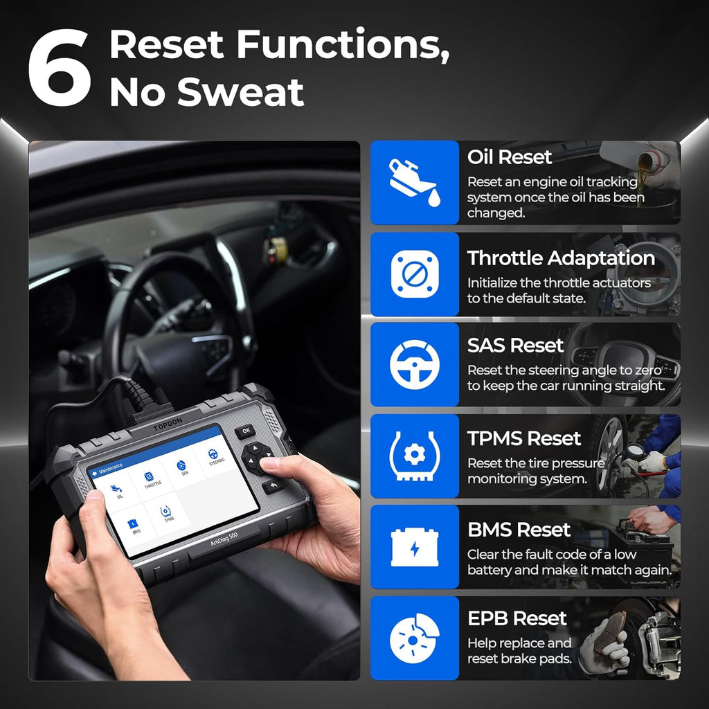 AD500 Valise Diagnostic Auto, 4 systèmes Outil de Diagnostic Voiture Multimarque