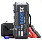 JS3000 Demarreur Batterie Voiture 3000A/24000mAh Jump Starter Moteurs, Lampe Poche LED intégrée