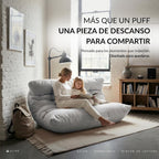 Fauteuil Pouf Salon Moderne – Pouffe Géant XXL pour 2 Personnes avec Remplissage - Gris