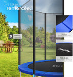 Trampoline de Jardin Extérieur Rond avec Échelle, Filet de Protection & Tour rembourré