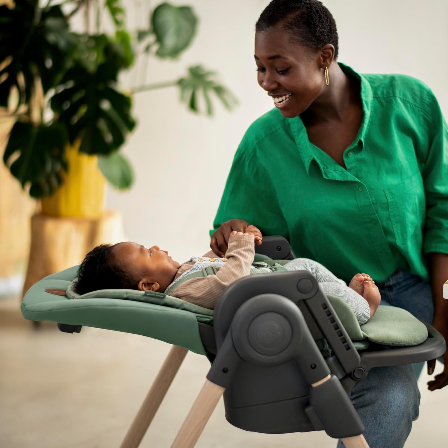 Minla Chaise Haute Bébé Evolutive, Chaise Haute Bébé, 9 Hauteurs Réglables, 5 Différentes Inclinaisons, Pliage compact