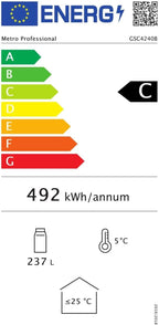 Professional Réfrigérateur à Boissons GSC4240B, Métal/Verre, 237 L, Refroidissement Statique, avec Serrure