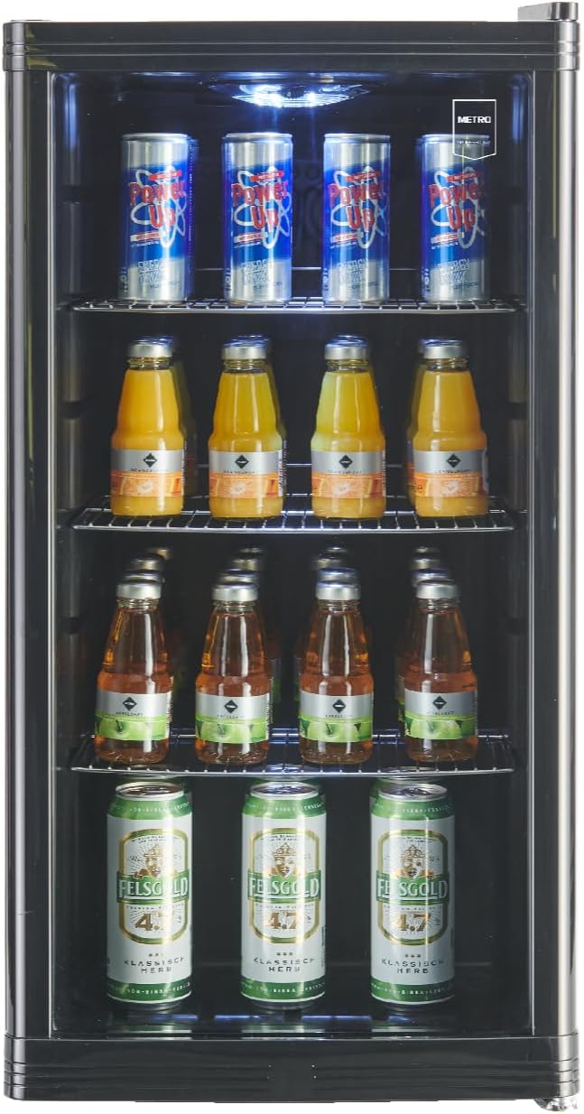 Professional Réfrigérateur à boissons GPC1088, métal/verre, 88 L, réfrigération statique