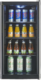 Professional Réfrigérateur à boissons GPC1088, métal/verre, 88 L, réfrigération statique