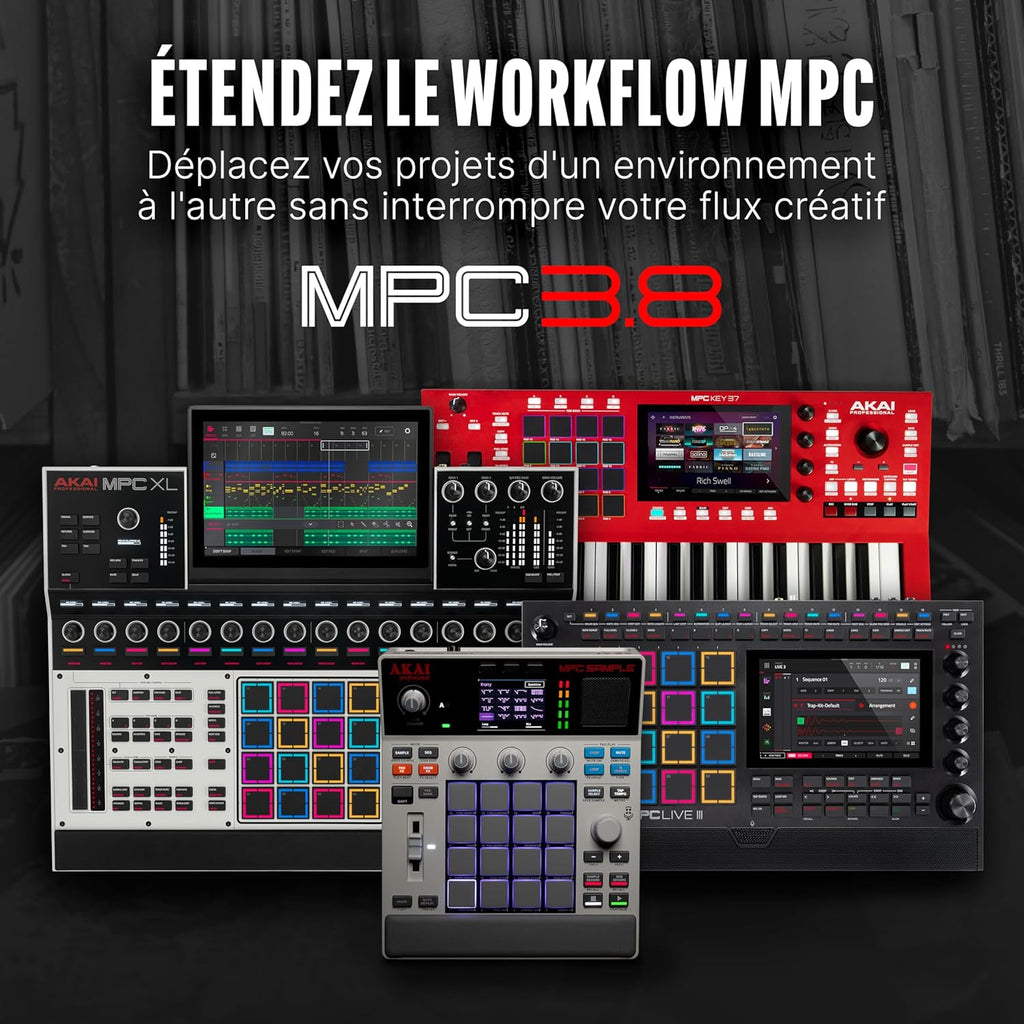 Professional MPC Sample - Portable Autonome avec Batterie Rechargeable, USB-C, Haut-Parleur et Micro