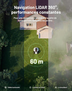 YUKA Mini 2 800 LiDAR Robot Tondeuse sans Fil Périmétrique - caméra avec Pilotage par IA