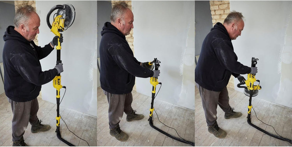 FATMAX Ponceuse à Plâtre 750W (225mm) avec Sac de Rangement et Disque Abrasif en Maille 120G, SFMEE500S-QS