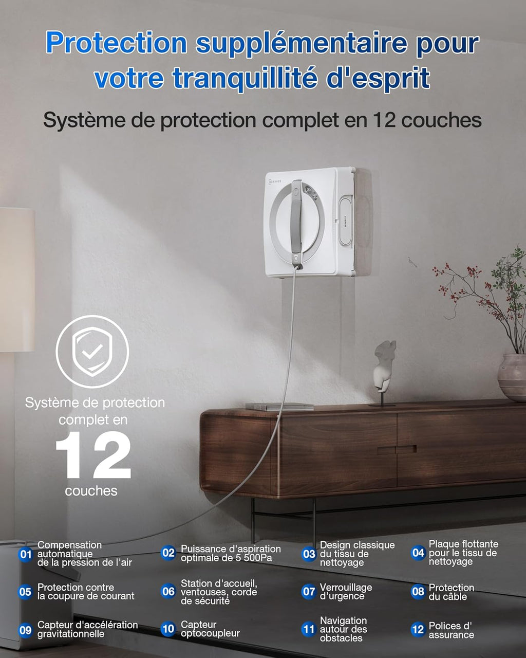 WINBOT W2 Pro Omni Robot Nettoyeur de vitres avec Station Multifonction