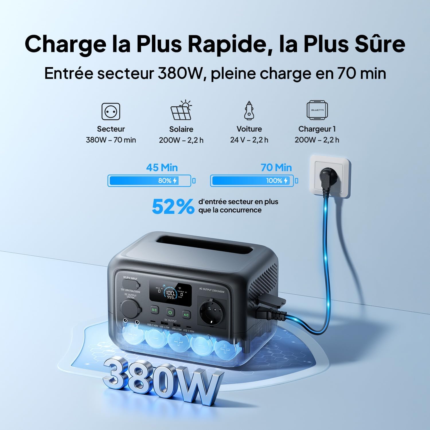 Elite 30 V2 Générateur Électrique Portable, 288Wh, 600W (Puissance de Surcharge 1500W)