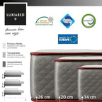 Matelas 135 x 180 cm, modèle Elixir, Viscoélastique double, Couleur grise. Hauteur 22 cm