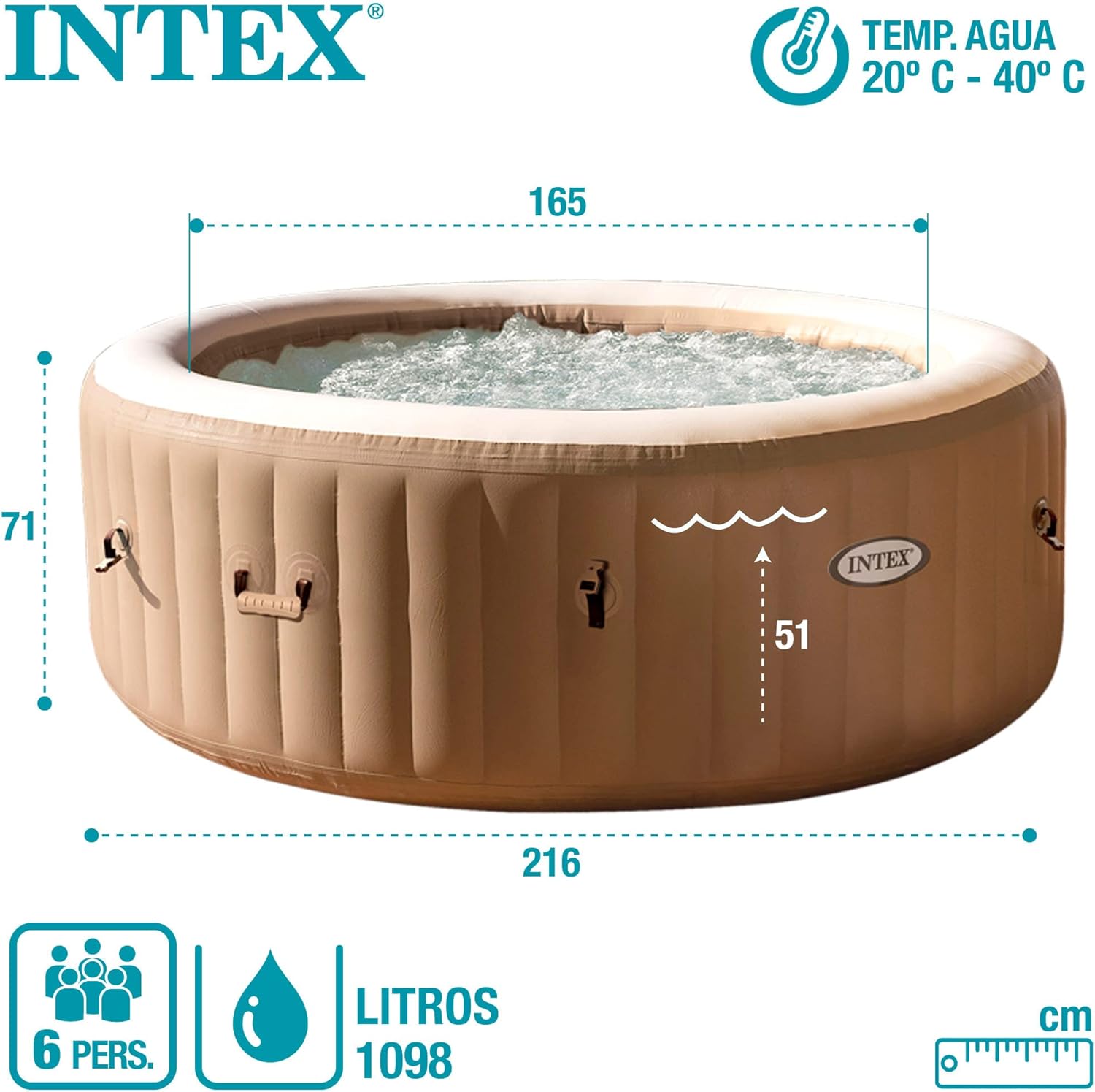 Pure Spa Sahara 6 Places, 28428EX, Beige