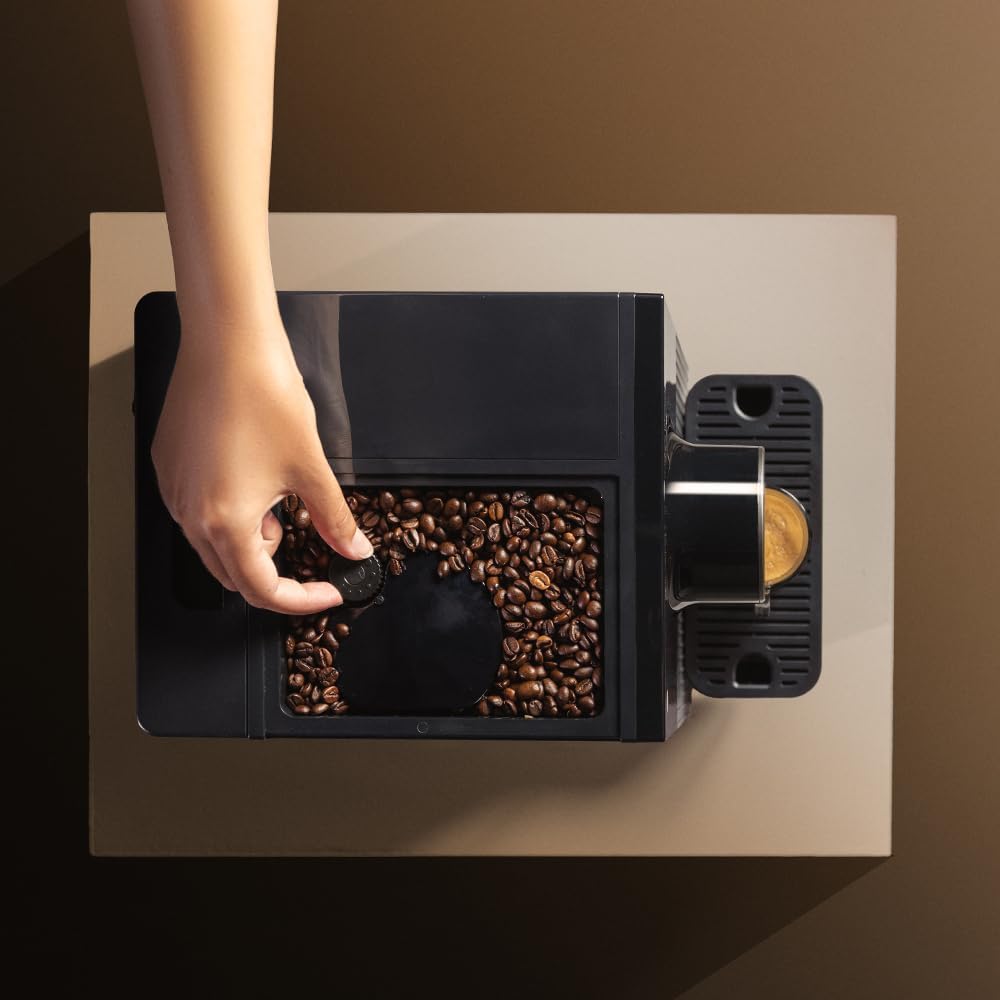 Machine à Café Superautomatique Compacte Cremmaet Cube, 1350W, 5 Niveaux de Mouture, Contrôle Tactile