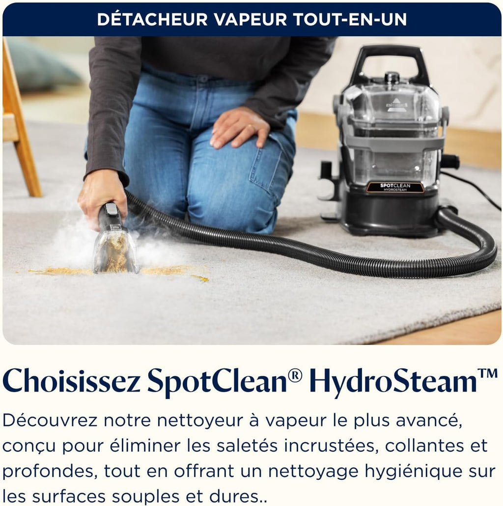SpotClean HydroSteam, Shampouineuse Canapé, Moteur Puissant de 1000W, 3689N