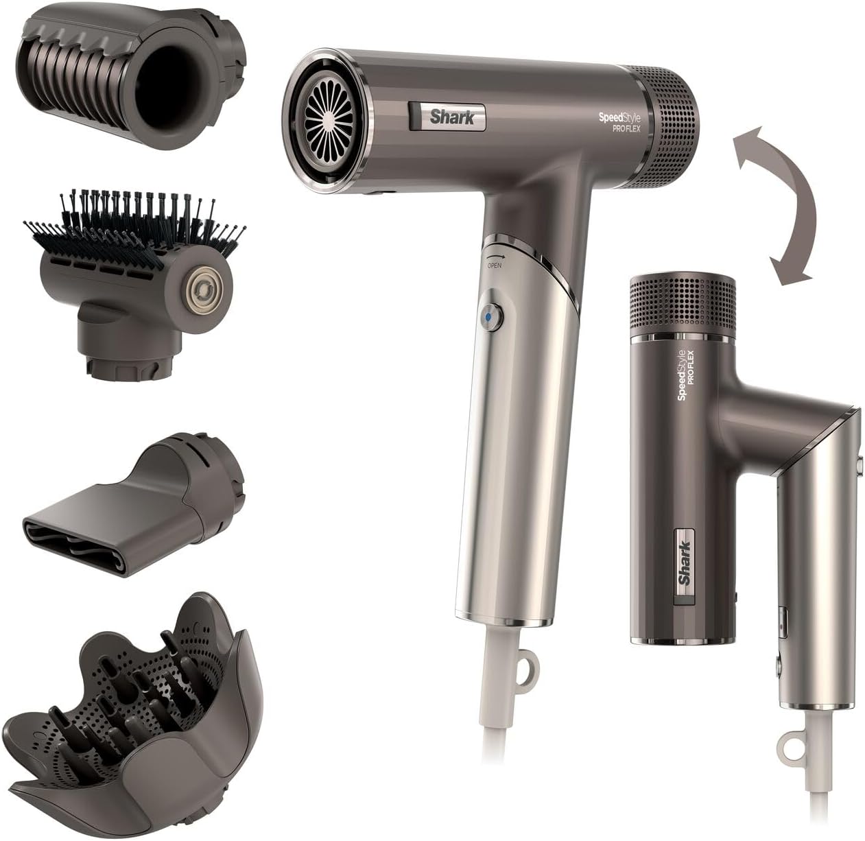 Sèche-cheveux ionique portable SpeedStyle Pro Flex : HD542EU, livré avec 4 accessoires de coiffage, technologie ionique négative